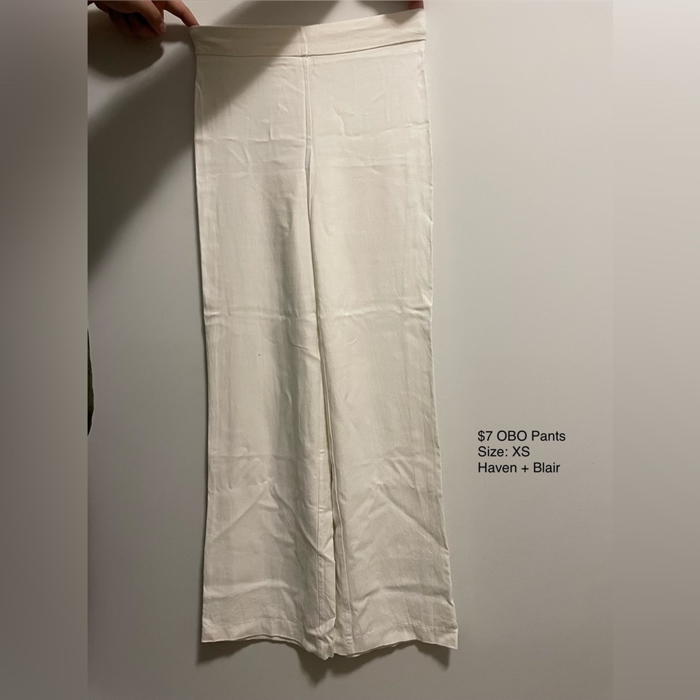 Women's White Straight-Leg Pants - XS